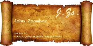 Jehn Zsombor névjegykártya